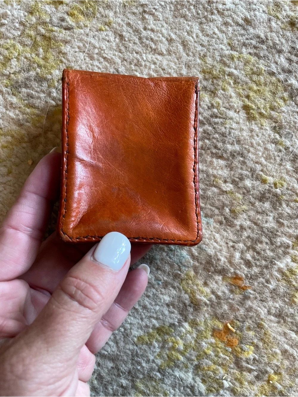 Vintage leather soft cigarette box case holder pager small